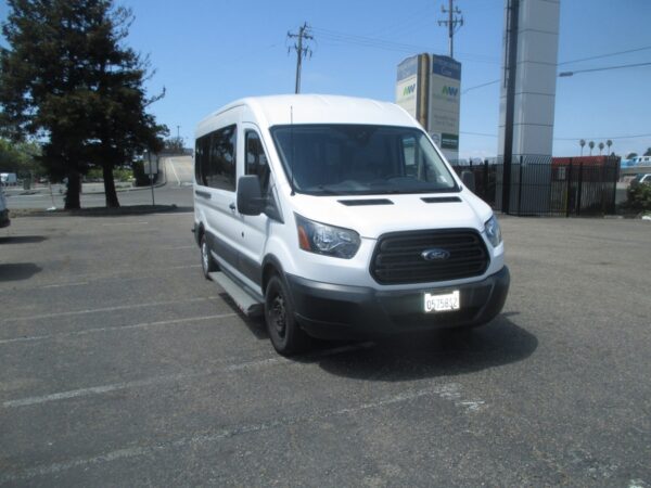 White Ford Transit with Driverge Rear Entry Automatic Fold Out conversion