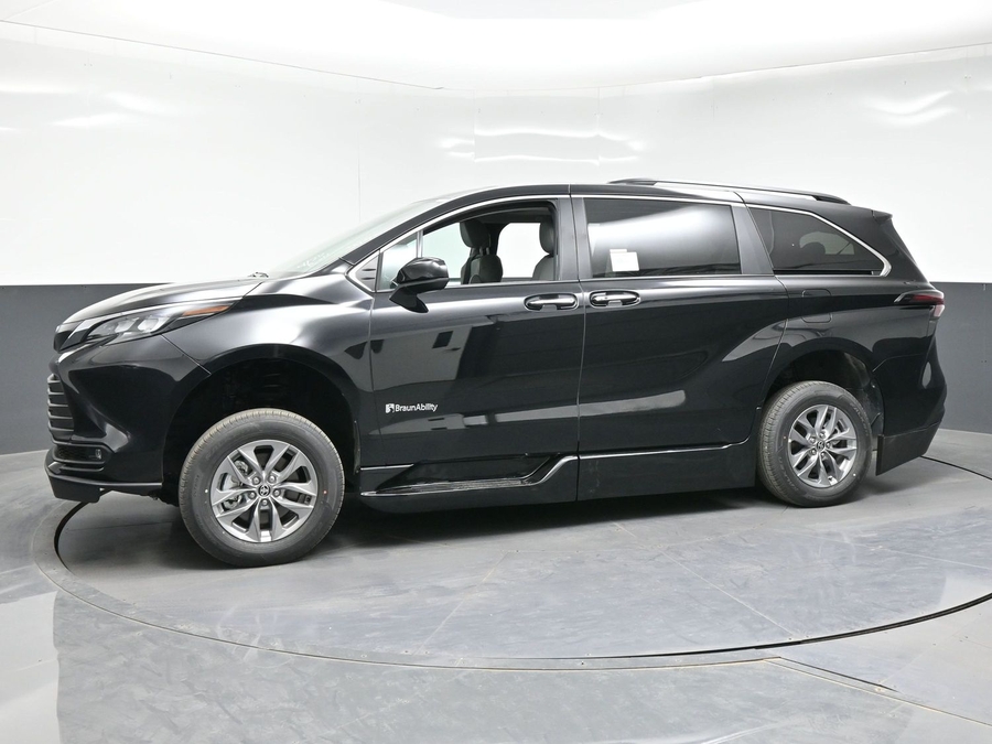 Black Toyota Sienna with BraunAbility Side Entry Automatic In Floor conversion