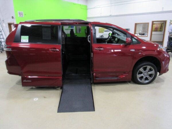 Red Toyota Sienna with Vantage Mobility Side Entry Automatic In Floor conversion