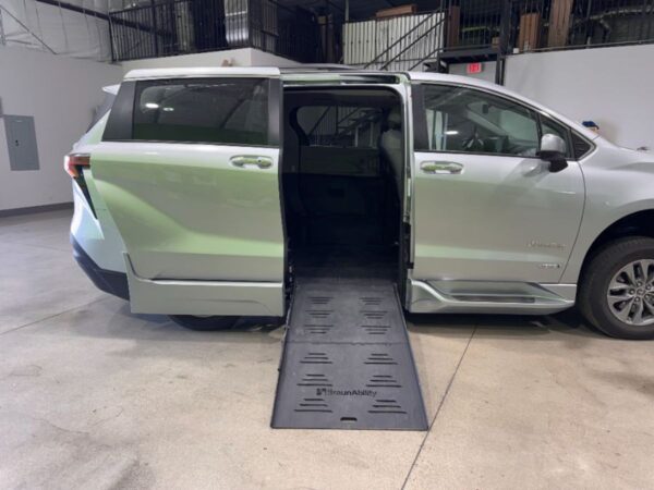 Silver Toyota Sienna with BraunAbility Side Entry Automatic Fold Out conversion