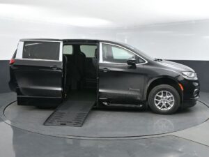 Black Chrysler Pacifica with BraunAbility Side Entry Automatic Fold Out conversion