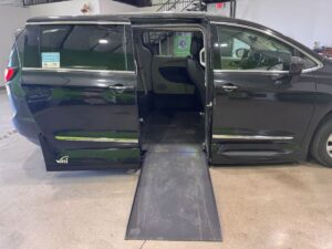 Black Chrysler Pacifica with Vantage Mobility Side Entry Automatic In Floor conversion