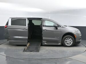 Grey Chrysler Pacifica with BraunAbility Side Entry Automatic Fold Out conversion