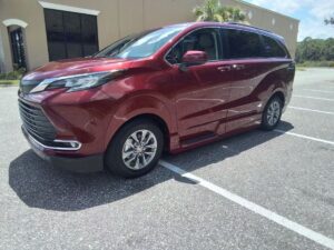 Red Toyota Sienna with Vantage Mobility Side Entry Automatic In Floor conversion