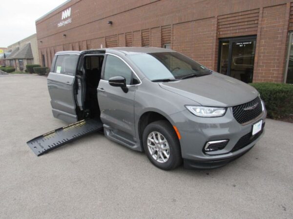 Grey Chrysler Pacifica with BraunAbility Side Entry Automatic Fold Out conversion