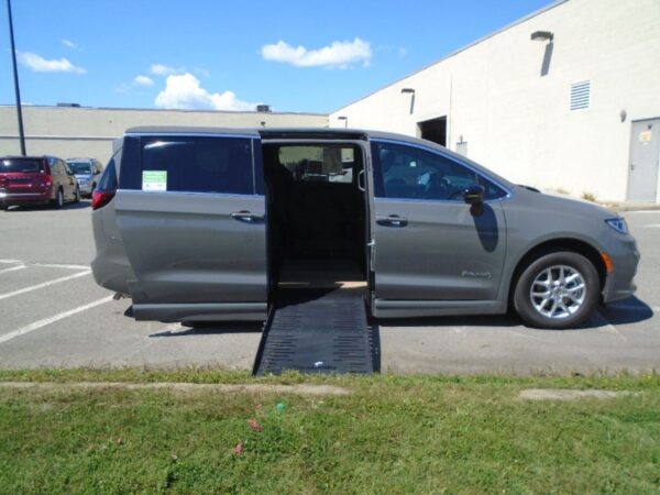 Grey Chrysler Pacifica with BraunAbility Side Entry Automatic Fold Out conversion