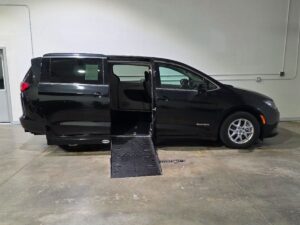 Black Chrysler Voyager with Driverge Side Entry Automatic Fold Out conversion