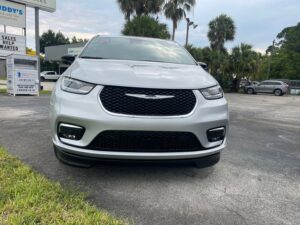 Silver Chrysler Pacifica with BraunAbility Side Entry Automatic Fold Out conversion