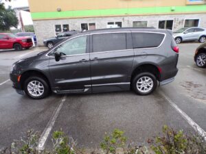 Grey Chrysler Voyager with BraunAbility Side Entry Automatic In Floor conversion