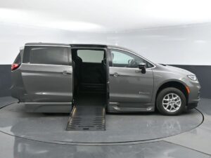 Grey Chrysler Pacifica with BraunAbility Side Entry Automatic Fold Out conversion