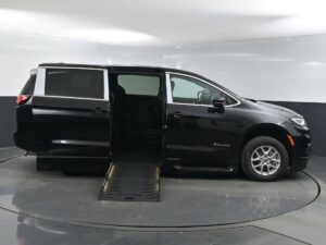 Black Chrysler Pacifica with BraunAbility Side Entry Automatic Fold Out conversion