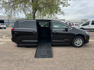 Black Chrysler Pacifica with BraunAbility Side Entry Automatic Fold Out conversion