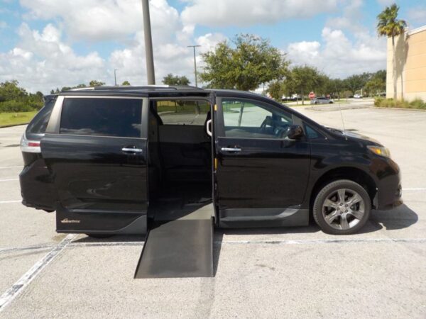Black Toyota Sienna with Vantage Mobility Side Entry Automatic In Floor conversion