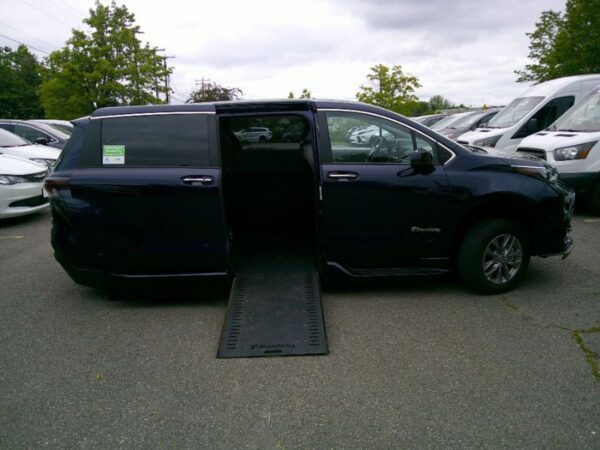 Blue Toyota Sienna with BraunAbility Side Entry Automatic In Floor conversion