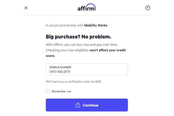 Affirm application layout