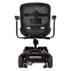 Rear view of the Go Go Elite Traveller® 2 Platinum 4-Wheel Scooter showcasing its sleek black mesh backrest, comfortable armrests, and sturdy four-wheel design.