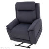 The Evolution Lift Chair is a dark gray upholstered recliner with a lift mechanism, designed to help users stand up from a seated position.
