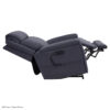 A dark gray Evolution Lift Chair with an extended footrest and reclined backrest, shown from the side against a white background.
