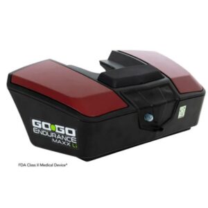16AH Battery Box for Go Go Endurance Li, rectangular in black and red, labeled as an FDA Class II medical device, displayed against a white background.
