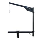 The Harmar Universal Inside-Outside Lift (AL065) incorporates a single-arm design with a hook, mounted seamlessly on a vertical post attached to a sturdy base.