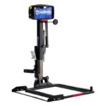 The Harmar Profile Scooter Lift (AL160) features a durable black metal frame and blue motor housing, delivering reliable heavy-duty performance for all mobility needs.