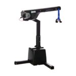 The Harmar Axis II / Double Axis Inside Lift (AL225) features a robust black metal frame and support legs, enhanced by a blue lifting strap and motor housing.