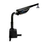 The Harmar Hoist Lift with Power Lift and Rotate (AL425) is a sleek black vehicle lift, expertly crafted to assist in loading and unloading mobility devices.