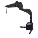 The Harmar Tailgater 3-Axis Truck Lift (AL435T) features a black adjustable arm with a hook and a sturdy base on a white background, ensuring reliable and efficient lifting.