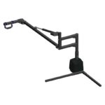 The Harmar 225 Speed Lift (AL825) is a sleek, black mechanical arm with adjustable joints, a tripod mount, and an end clamp, ideal for use as a scooter lift for trucks.