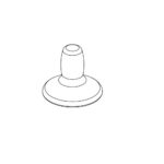 Black and white line drawing of a Joystick Knob for Jazzy Power Chairs, featuring a round shape with a short handle, designed for use with power chair controls.