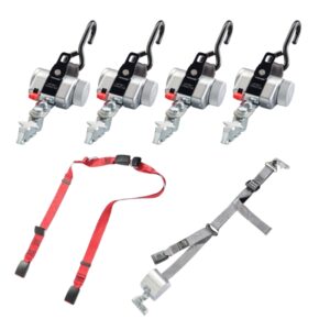 PROTEKTOR 2.0 SilverSeries: set of 4 retractors with static lap belt and retractable shoulder belt, shown on a white background.