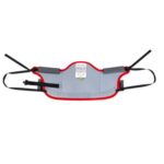 The Molift RgoSling Active is a grey and red padded transfer belt with black adjustable straps and a center label, designed to assist patient mobility.
