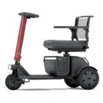 The WHILL Model R 3-Wheel, featuring a red handlebar, mesh backrest, and black seat, is displayed in side profile against a white background.
