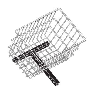 Black and white illustration of the Rear Basket for Go Go Elite Scooter, featuring a rectangular mounting bracket attached at the base.