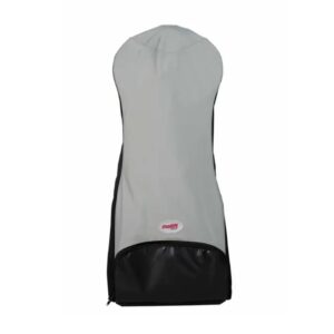 The Molift Smart 150 Soft Transport Bag is a gray and black carrying case with a curved top and zippered closure, designed for easy equipment transport.