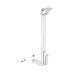 Line drawing of Walker Holder w/ Accessory Tube for Jazzy Air 2, showing a metal bracket with a hook at the top, a bent base, and a separately illustrated bolt with nut.