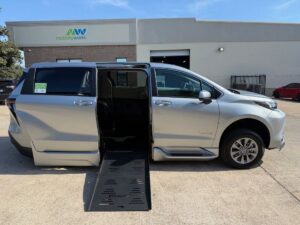 Silver Toyota Sienna with BraunAbility Side Entry Automatic Fold Out conversion