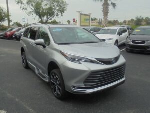 Silver Toyota Sienna with BraunAbility Side Entry Automatic In Floor conversion