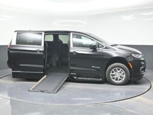 Black Chrysler Pacifica with BraunAbility Side Entry Automatic In Floor conversion