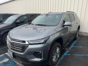 Grey Chevrolet Traverse with BraunAbility Side Entry Automatic In Floor conversion