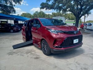 Red Toyota Sienna with Vantage Mobility Side Entry Automatic In Floor conversion