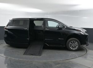 Black Toyota Sienna with BraunAbility Side Entry Automatic In Floor conversion