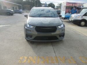 Grey Chrysler Pacifica with Driverge Rear Entry Manual Fold Out conversion