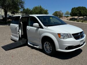 White Dodge Grand Caravan with Vantage Mobility Side Entry Automatic In Floor conversion