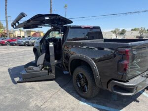 Black Chevrolet Silverado 1500 with ATC Side Entry Automatic In Floor conversion