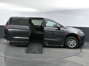 Grey Chrysler Voyager with BraunAbility Side Entry Automatic Fold Out conversion
