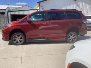 Red Toyota Sienna with Vantage Mobility Side Entry Automatic In Floor conversion