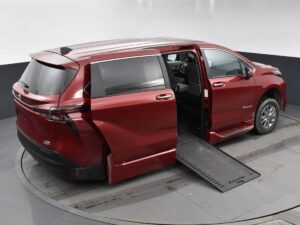 Red Toyota Sienna with BraunAbility Side Entry Automatic In Floor conversion