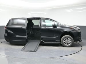 Black Toyota Sienna with BraunAbility Side Entry Automatic In Floor conversion