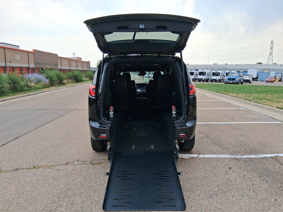 Black Chrysler Pacifica with FR Conversions Rear Entry Manual Fold Out conversion